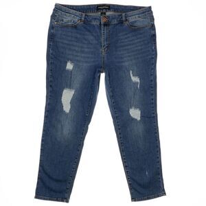 Morgan & Walker Boyfriend Jeans Size 18 Plus Womens Distressed Stretch 38 x 27.5